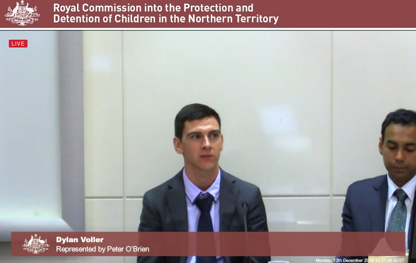 Dylan Voller at the Royal Commission into the Protection and Detention of Children in the Northern Territory