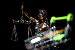 Lady Justice, a woman who is symbol of the law and courts for sale?