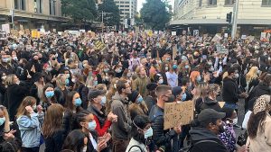 Crowd Protesting Sydney BLM