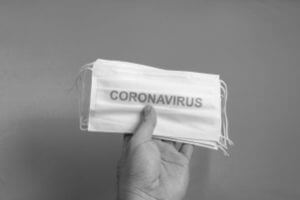 Coronavirus on face mask