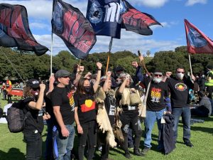 Black Lives Matter (BLM) demonstration with Aboriginal people