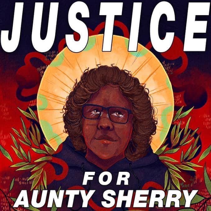 Justice Aunty Sherry vigil march Brisbane poster