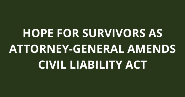 Survivors' hope: Attorney-General Amends Civil Liability Act