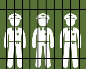 Police officers behind prison bars