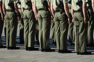 defence force personnel on parade