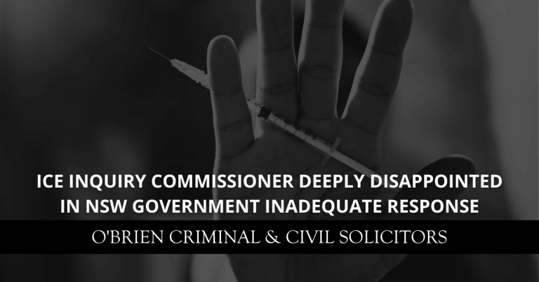 Ice Inquiry Commissioner deeply disappointed in NSW Government inadequate response