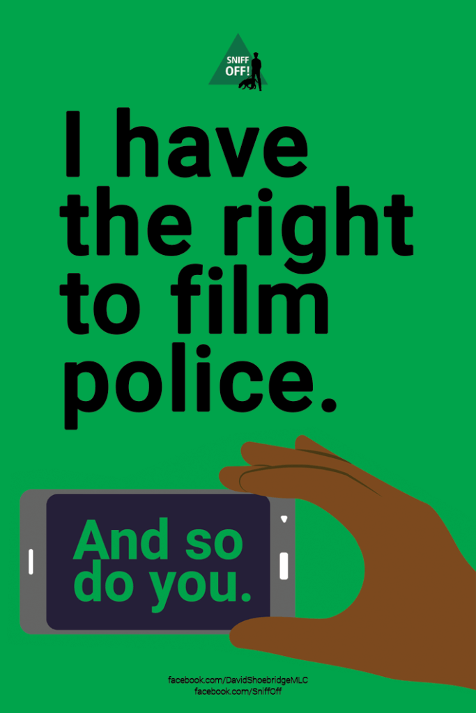 I have the right to film the police Stickers by David Shoebridge MLC