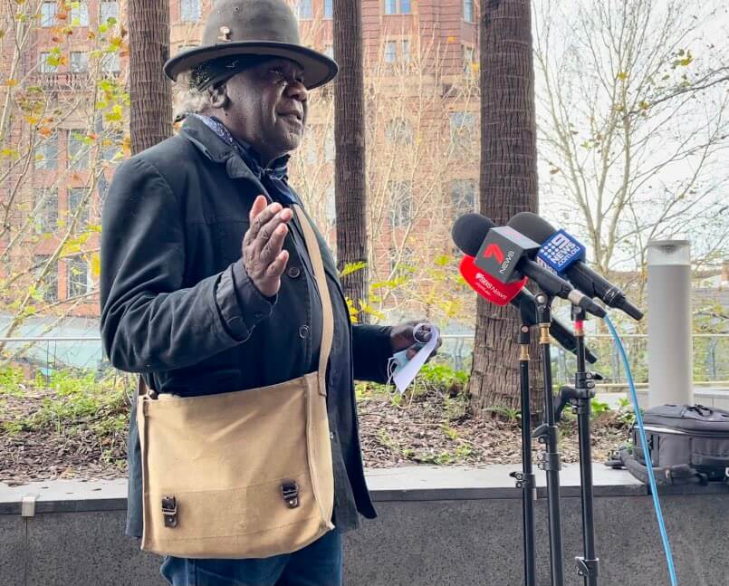 Aboriginal activist and father of a young man incarcerated at Parklea, Raymond Finn addressed the media on Tuesday.