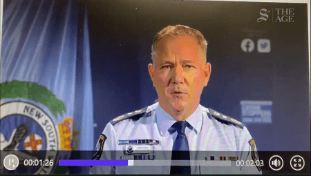 NSW Police Commissioner Mick Fuller relayed the message in a video to staff. Source: Sydney Morning Herald