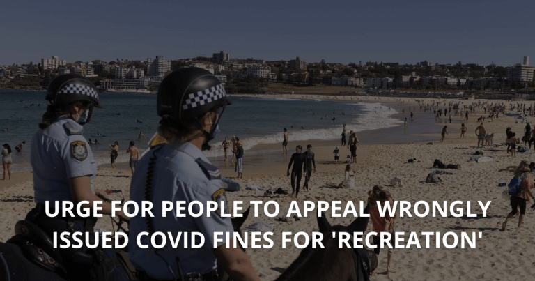 Urge for people to appeal wrongly issued COVID fines for 'recreation'