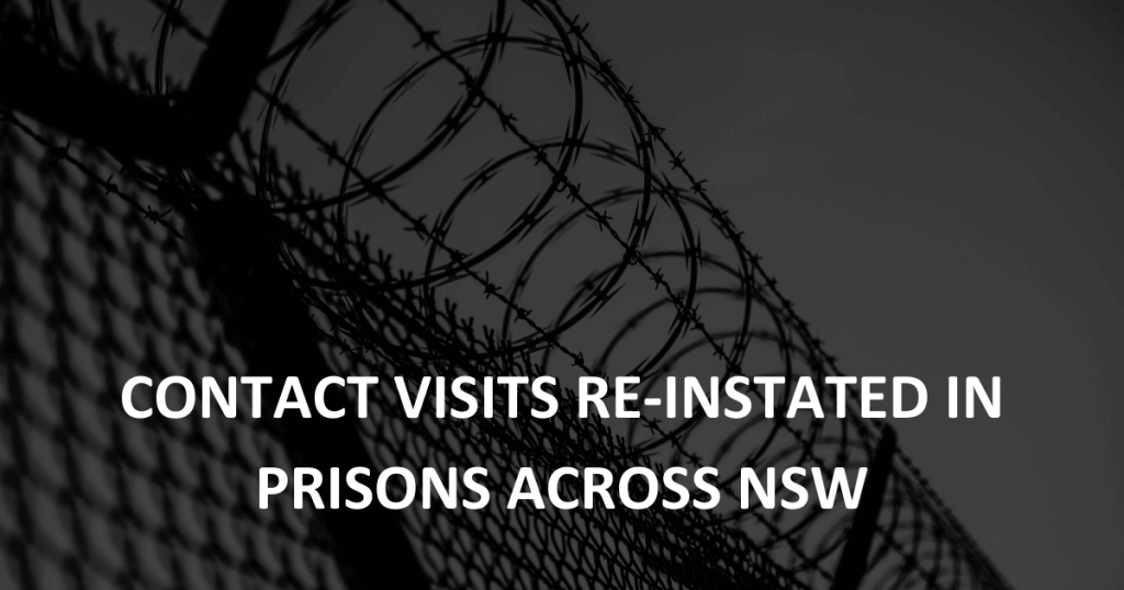 Prison Contact visits re-instated in prisons across NSW