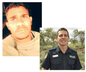 Kumanjayi Walker (left) and Constable Zachary Rolfe (right)