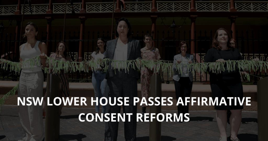 NSW lower house passes affirmative consent reforms