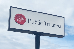Public Trustee sign