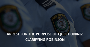 Arrest for the purpose of questioning Clarifying Robinson (2)