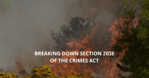 feature image for bushfire arson, breaking down section 203E