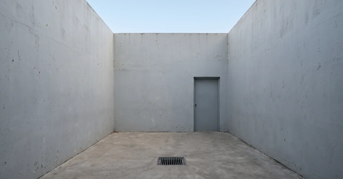 Small bare walled courtyard open to the sky