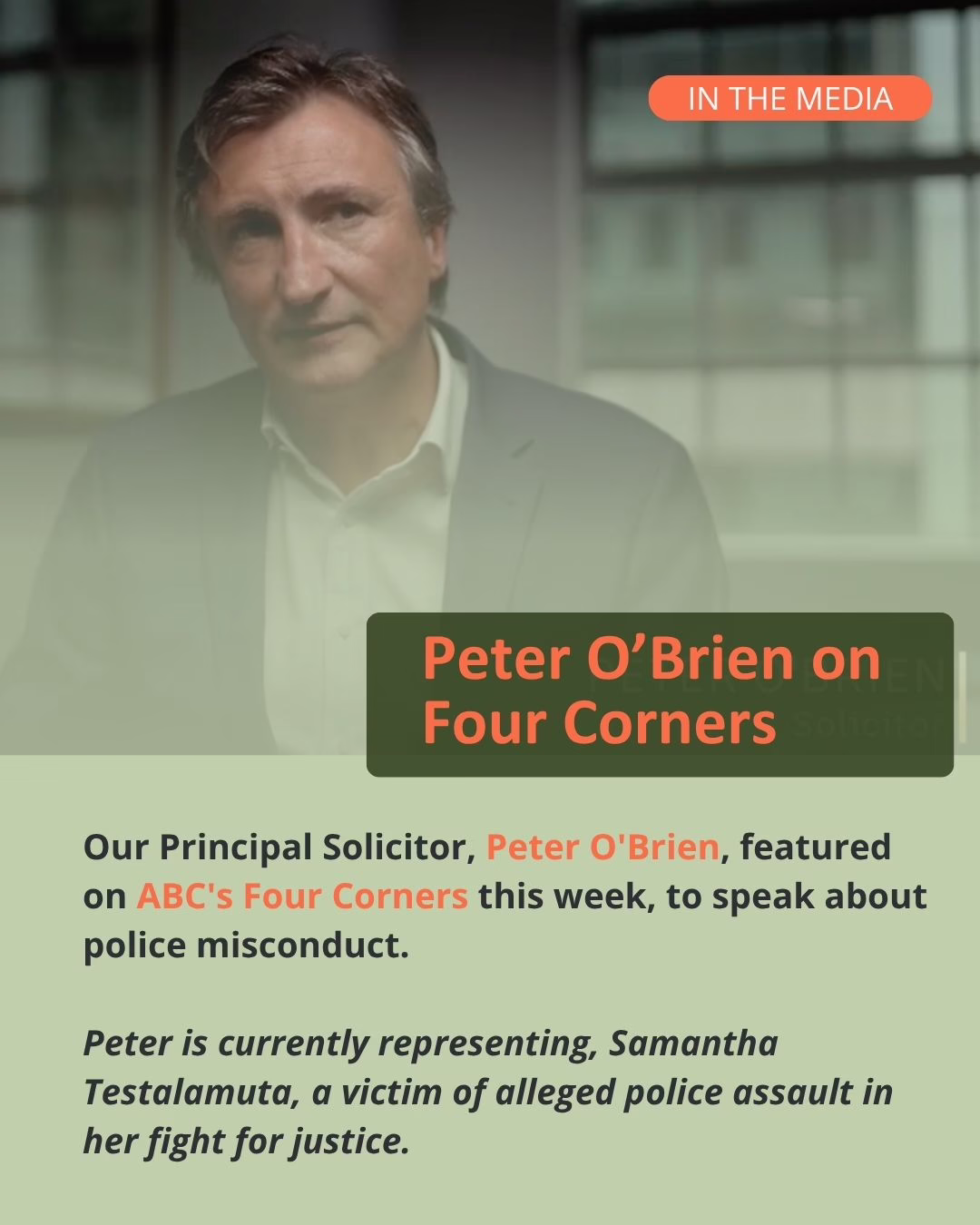 POB on Four Corners | O'BRIEN CRIMINAL & CIVIL SOLICITORS