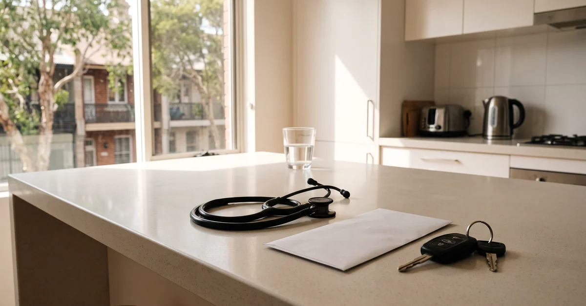 Health practitioner reading a notification letter from their regulator in NSW